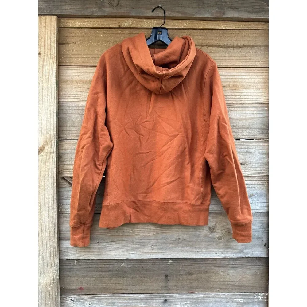Champion REVERSE WEAVE‎ Hoodie Sweatshirt Small Blank Dark Orange